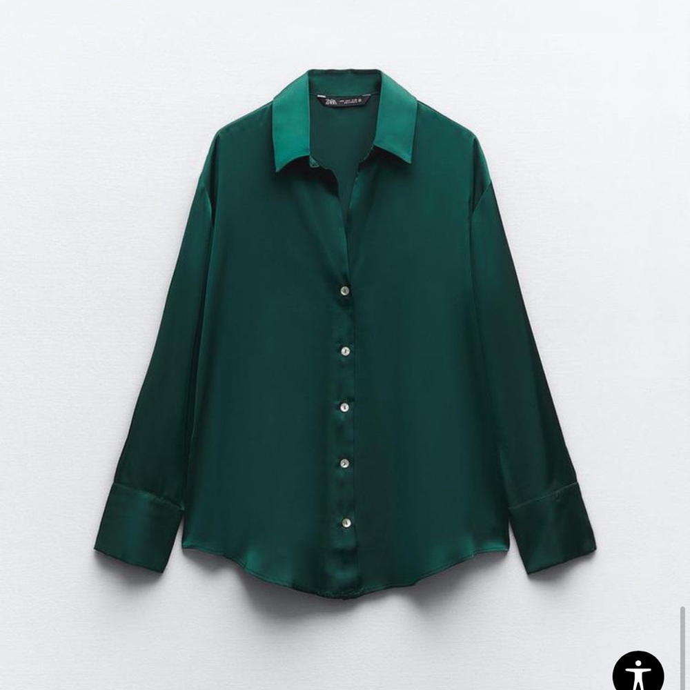 Zara Satin Effect Basic Shirt